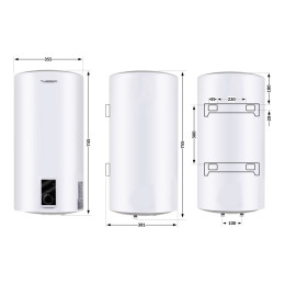 Бойлер Thermo Alliance D50V20JD1K Slim 50 л с сухим ТЭНом 2,0 кВт, вертикальный, белый