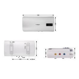 Бойлер Thermo Alliance DT80H20GPD плоский 80 л с мокрым ТЭНом 2,0 кВт, горизонтальный, белый