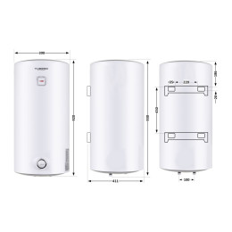 Бойлер Thermo Alliance D80V15Q2 Slim 80 л с мокрым ТЭНом 1,5 кВт, вертикальный, белый