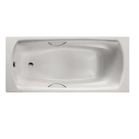Ванна стальная Roca Swing 180x80 см прямоугольная с ручками и ножками белая