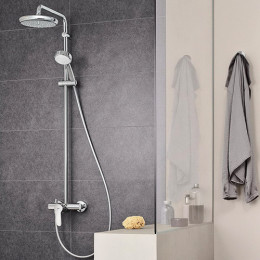 Grohe 26224001 душевая система New Tempesta Cosmopolitan 210 с тропическим, ручным душем и смесителем для душа