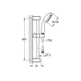 Душевая стойка Grohe New Tempesta 100 душевая штанга с лейкой и шлангом