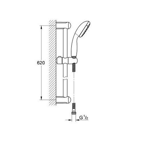 Душевая стойка Grohe New Tempesta 100 душевая штанга с лейкой и шлангом