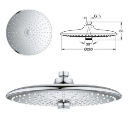 Душова система Grohe Euphoria System 260 з тропічним і ручним душем та термостатом для душу, зовнішній монтаж