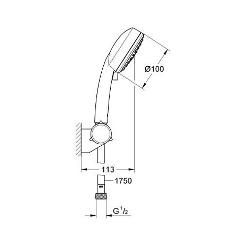 Душевой набор Grohe New Tempesta Cosmopolitan 100 душевая лейка со шлангом и держателем хром