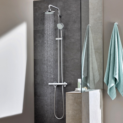 Душевая система Grohe New Tempesta Cosmopolitan 160 с тропическим, ручным душем и термостатом для душа, наружный монтаж
