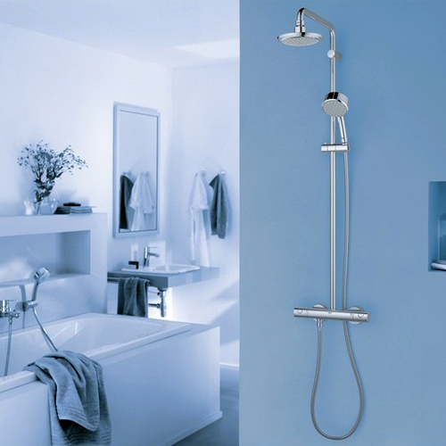 Душевая система Grohe New Tempesta Cosmopolitan 160 с тропическим, ручным душем и термостатом для душа, наружный монтаж