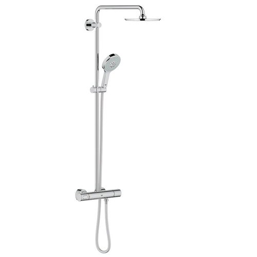 Душевая система Grohe Rainshower System 210 с тропическим, ручным душем и термостатом для душа, наружный монтаж