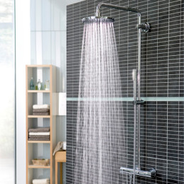 Душевая система Grohe Rainshower System 310 с тропическим, ручным душем и термостатом для душа, наружный монтаж