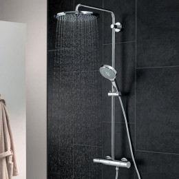 Душевая система Grohe Rainshower System 310 с тропическим, ручным душем и термостатом для душа, наружный монтаж