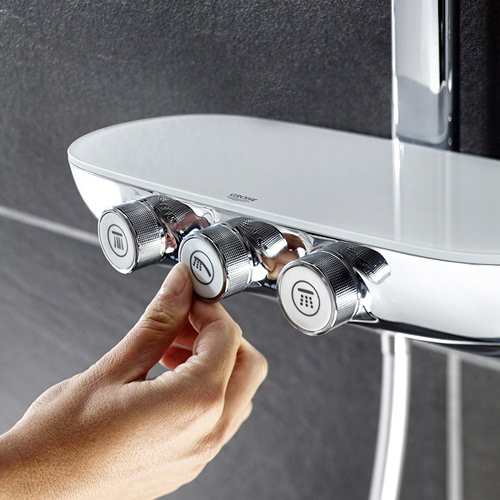 Душевая система Grohe Rainshower System SmartControl 360 DUO с тропическим, ручным душем и термостатом для душа, наружный монтаж