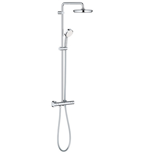 Душевая система Grohe Tempesta Cosmopolitan 210 с тропическим, ручным душем и термостатом для душа, наружный монтаж