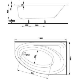 Ванна Коло Спринг (Kolo Spring) акриловая 160х100 правосторонняя