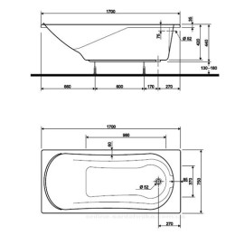 Ванна Коло Комфорт (Kolo Comfort) акриловая 170x75 прямоугольная