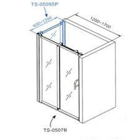 Дверь для душа Appollo TS-0507D раздвижная 120х185 см