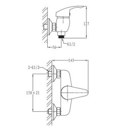 Смеситель для душа Imprese Praha хромированный