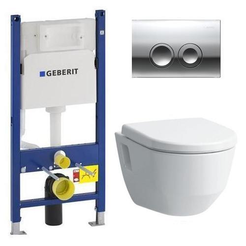 Инсталляция Geberit Duofix (458.121.21.1) с подвесным унитазом Laufen Pro Rimless (без ободка) с крышкой (Soft Close) в комплекте