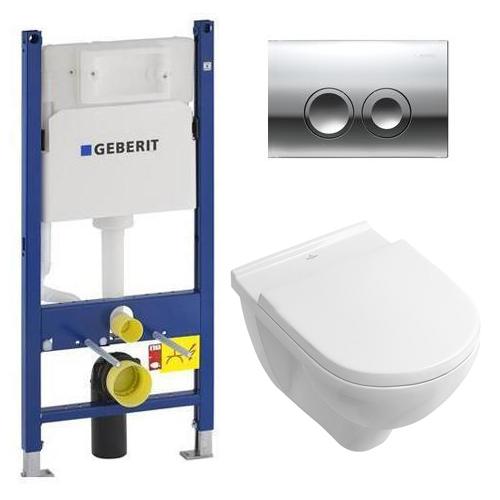 Инсталляция Geberit Duofix (458.121.21.1) с подвесным унитазом Villeroy&Boch O.novo (5660HR01) с крышкой (Soft Close) в комплекте