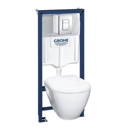 Инсталляция Grohe с унитазом комплект Solido Perfect 4 в 1 с крышкой Duroplast (микролифт)