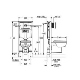 Инсталляция Grohe с унитазом комплект Solido Perfect 4 в 1 с сиденьем и крышкой (микролифт)