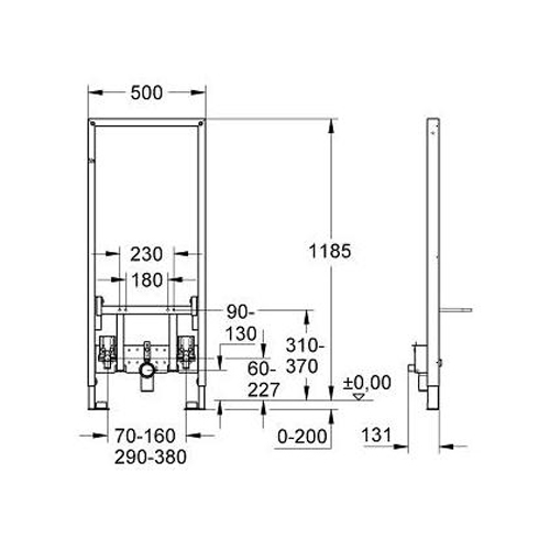 Инсталляция Grohe Rapid SL для подвесного биде