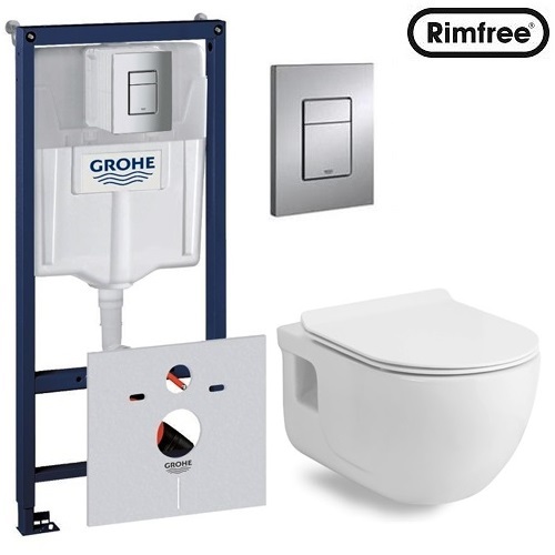 Инсталляция Grohe и унитаз Volle Altea Rimless подвесной с крышкой (Soft Close) в комплекте