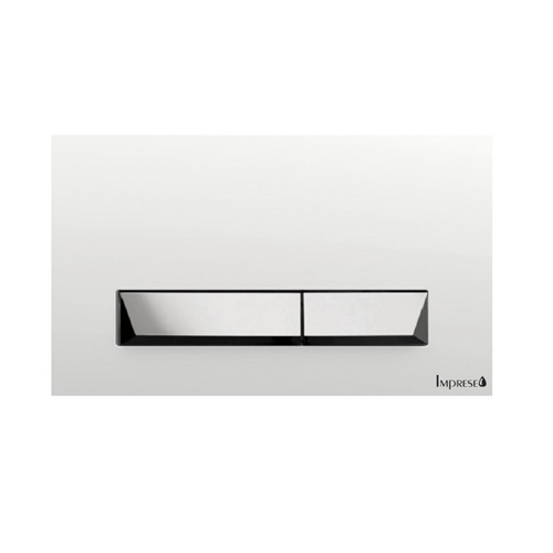 Клавиша смыва для инсталляции Imprese Breclav белая, кнопки хром