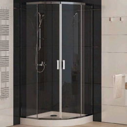 Душевая кабина Koller Pool LLR2 полукруглая 90х90 см, мелкий поддон, стёкла прозрачные