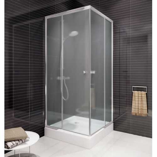 Душевая кабина Koller Pool NC90 квадратная 90х90 см, мелкий поддон, стёкла (grape) матовые, профиль белый