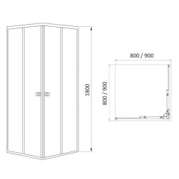 Душевая кабина RJ VELUM квадратная 90х90 см без поддона