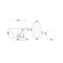 Унитаз компакт Коломбо Лотос стандарт (Colombo Lotus Standard 1) напольный с сиденьем и крышкой из АВС-пластика