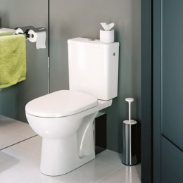 Унитаз Kolo Nova Pro Rimfree (Коло Нова Про) компакт напольный без ободка с сиденьем и крышкой из дюропласта с микролифтом