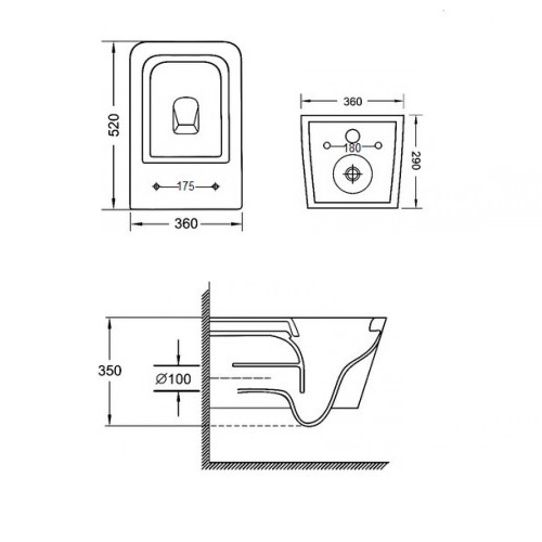 Инсталляция Grohe, унитаз подвесной (комплект) AquaTop AT5170-772, сиденье с крышкой Slim c микролифтом