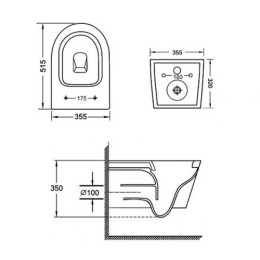 Инсталляция Grohe, унитаз подвесной (комплект) AquaTop AT5178-721, сиденье с крышкой Slim c микролифтом