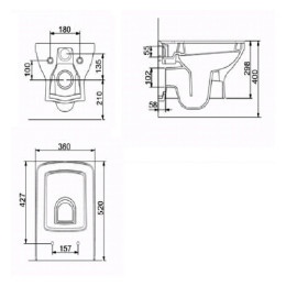Инсталляция Grohe и унитаз Volle Larios подвесной с крышкой (Soft Close) в комплекте