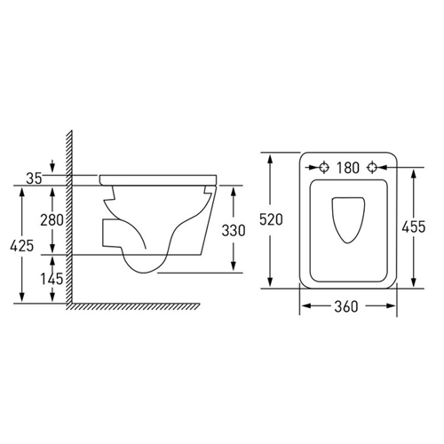 Инсталляция Grohe, унитаз Volle Libra Rimless (без ободка) подвесной с крышкой (Slim Soft Close) в комплекте
