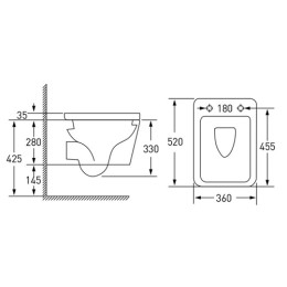 Инсталляция Grohe, унитаз Volle Libra Rimless (без ободка) подвесной с крышкой (Slim Soft Close) в комплекте