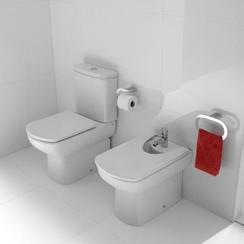 Унитаз компакт напольный Roca Dama Senso твердое сиденье с крышкой (Duroplast) с микролифтом