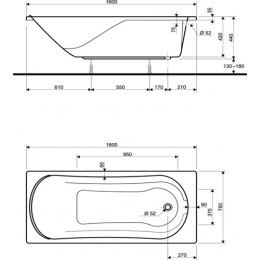 Ванна Коло Комфорт (Kolo Comfort) акриловая 160x75 прямоугольная