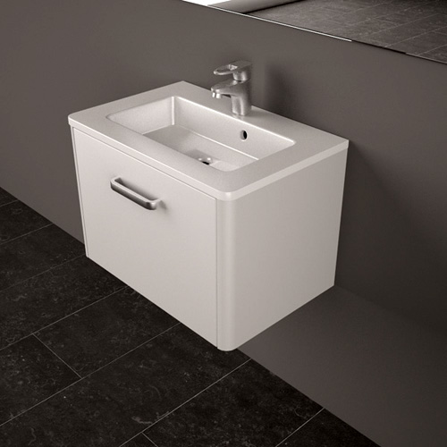  Умывальник с тумбой Fancy Marble Bali 60 см подвесной белого цвета