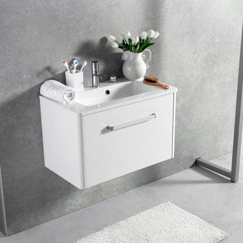  Умывальник с тумбой Fancy Marble Bali 70 см подвесной белого цвета
