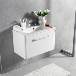  Умывальник с тумбой Fancy Marble Bali 70 см подвесной белого цвета