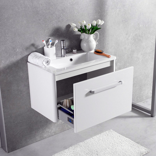  Умывальник с тумбой Fancy Marble Bali 70 см подвесной белого цвета