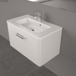  Умывальник с тумбой Fancy Marble Bali 70 см подвесной белого цвета