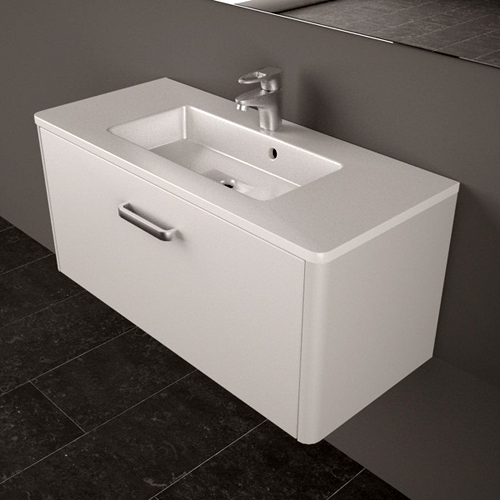  Умывальник с тумбой Fancy Marble Bali 80 см подвесной белого цвета