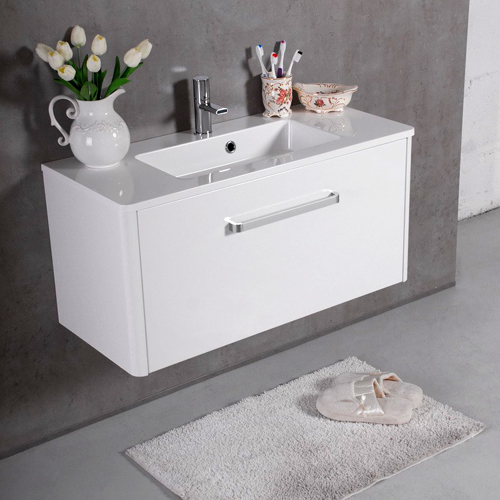  Умивальник з тумбою Fancy Marble Bali 90 см, підвісний, білого кольору