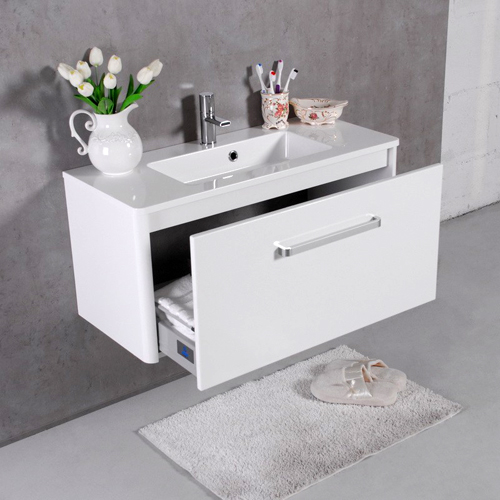  Умивальник з тумбою Fancy Marble Bali 90 см, підвісний, білого кольору