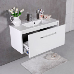  Умивальник з тумбою Fancy Marble Bali 90 см, підвісний, білого кольору
