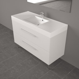Умывальник с тумбой Fancy Marble Barbados 120 см подвесной или напольный белого цвета