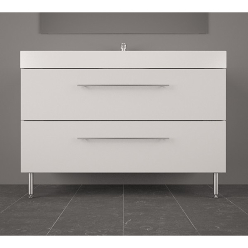 Умывальник с тумбой Fancy Marble Barbados 120 см подвесной или напольный белого цвета